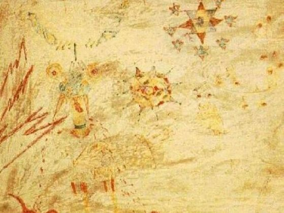 Julian Lennon's drawing entitled 'Lucy in the Sky with Diamonds,' which served as inspiration for his father's composition of a song by the same title. Original source: NPR, www.npr.org/sections/allsongs/2017/05/18/528653705/the-beatles-first-take-of-lucy-in-the-sky-with-diamonds.